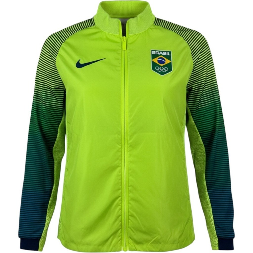 Nike Brasil Jacket Mens Large Volt Green Rio 2016 Olympic AeroSwift 811633-709